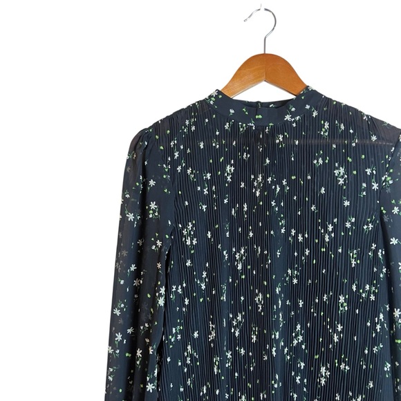 Hush long sleeve black floral crinkle dress - Picture 2 of 8